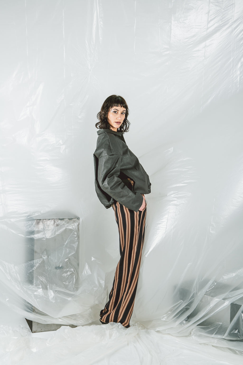 summer stripe trousers